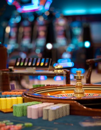 still life shot at a roulette table with no one around